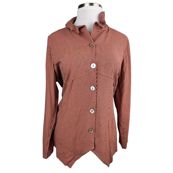 Soft Surroundings Sasha Orange Stripe Button Up Tunic Top Plus Size 1X Lagonlook - Picture 4 of 12